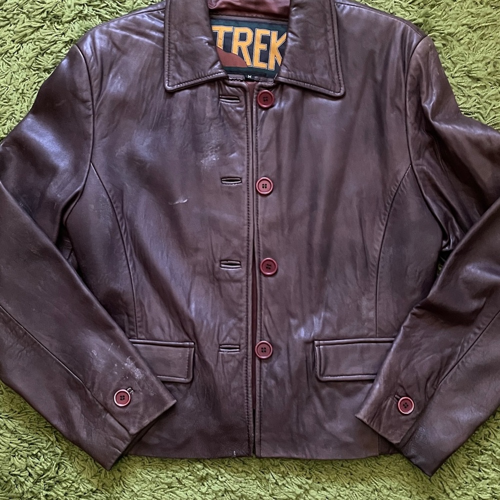 Vintage TREK Maple Brown Butter Soft Leather Jacket
